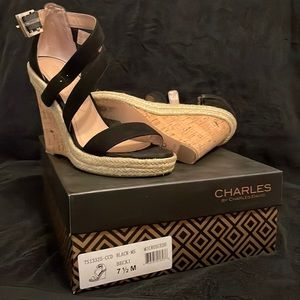 Charles by Charles David black, cork wedges